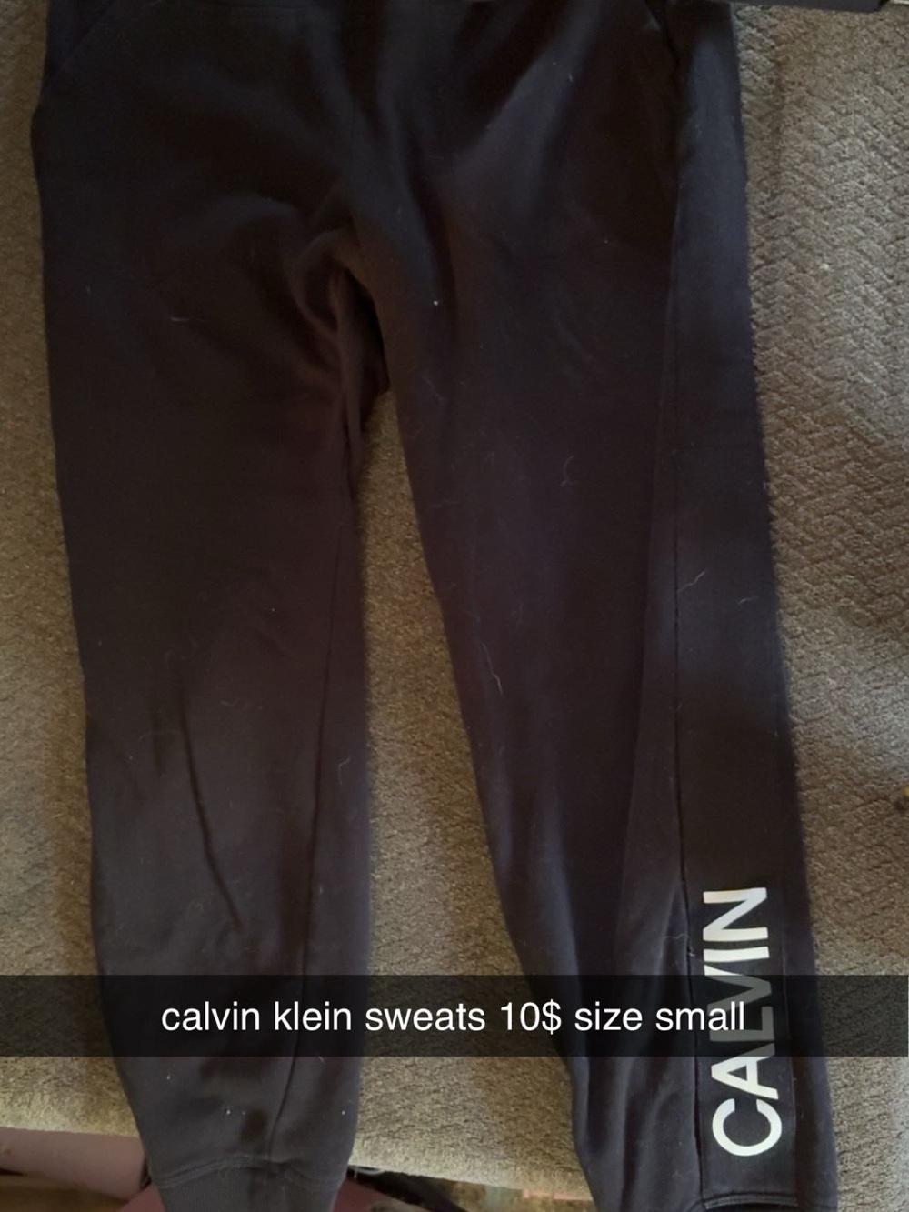 Calvin Klein Kids Black Joggers with White Side Logo
